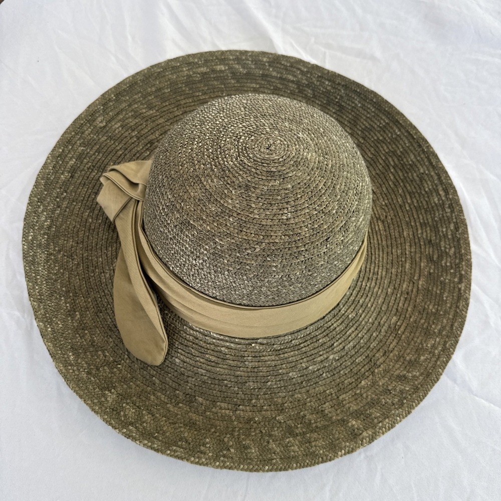 Orvis Olive Green Straw Fedora Hat - Picture 6 of 6